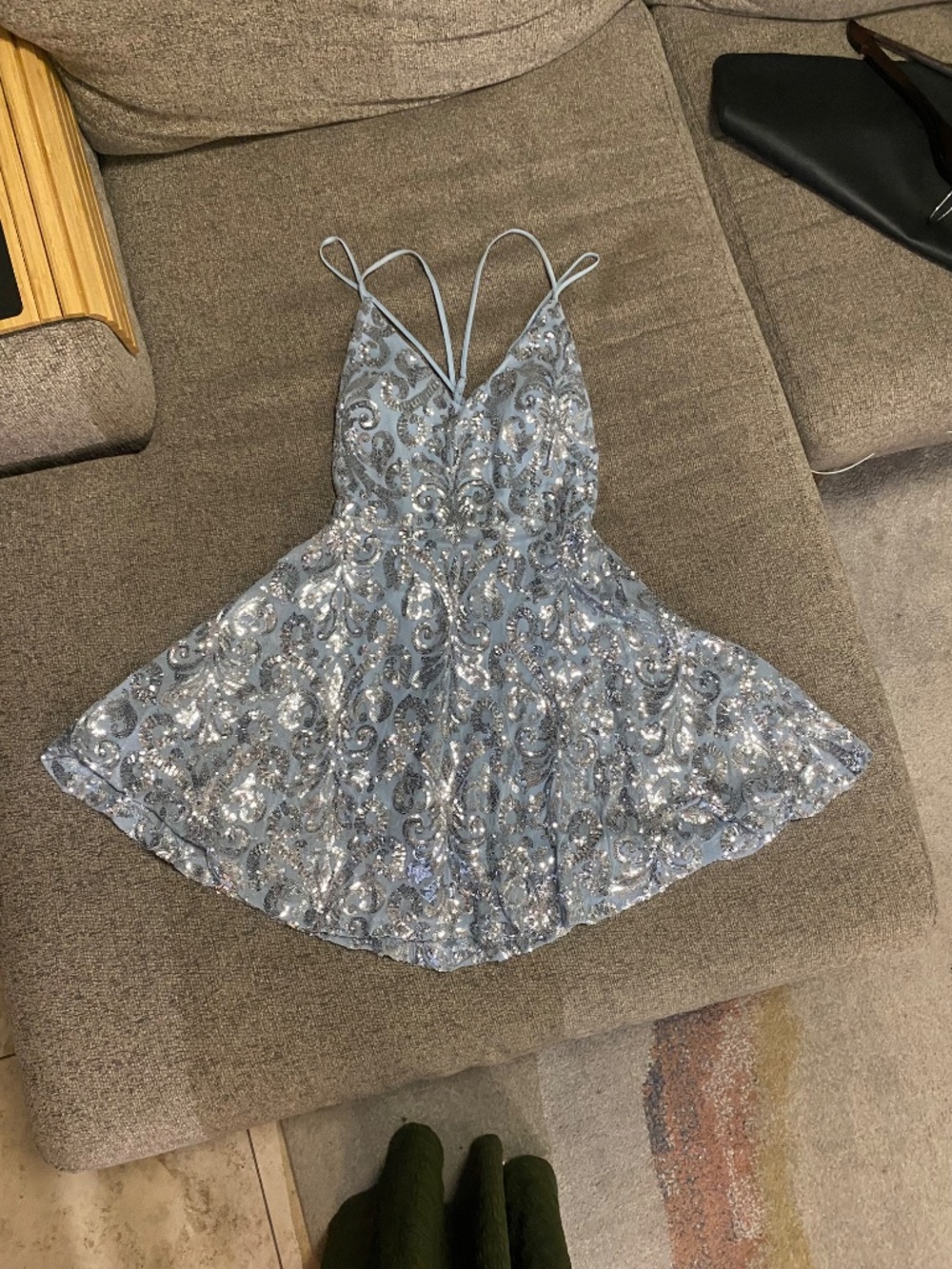Windsor Blue Sequin Skater Dress- Size M * FREE SHIPPING